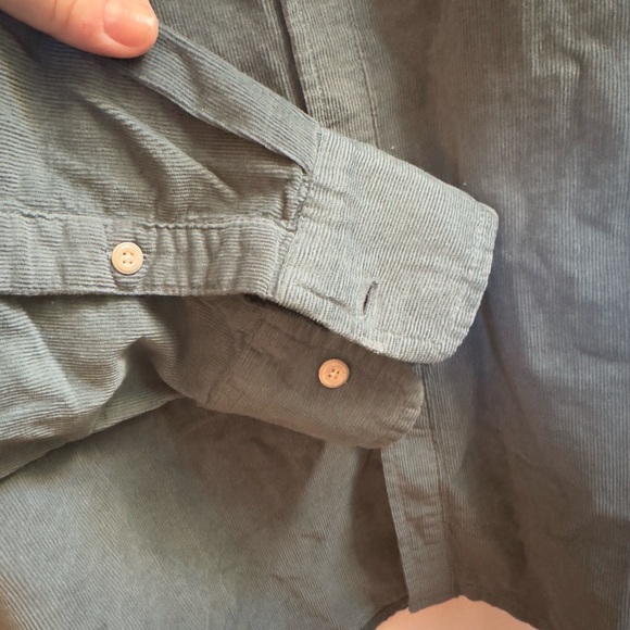 NWT Wellen Teal Corduroy Button Down Shirt. 100% Cotton. Size XL. Slim Fit. - Picture 4 of 9